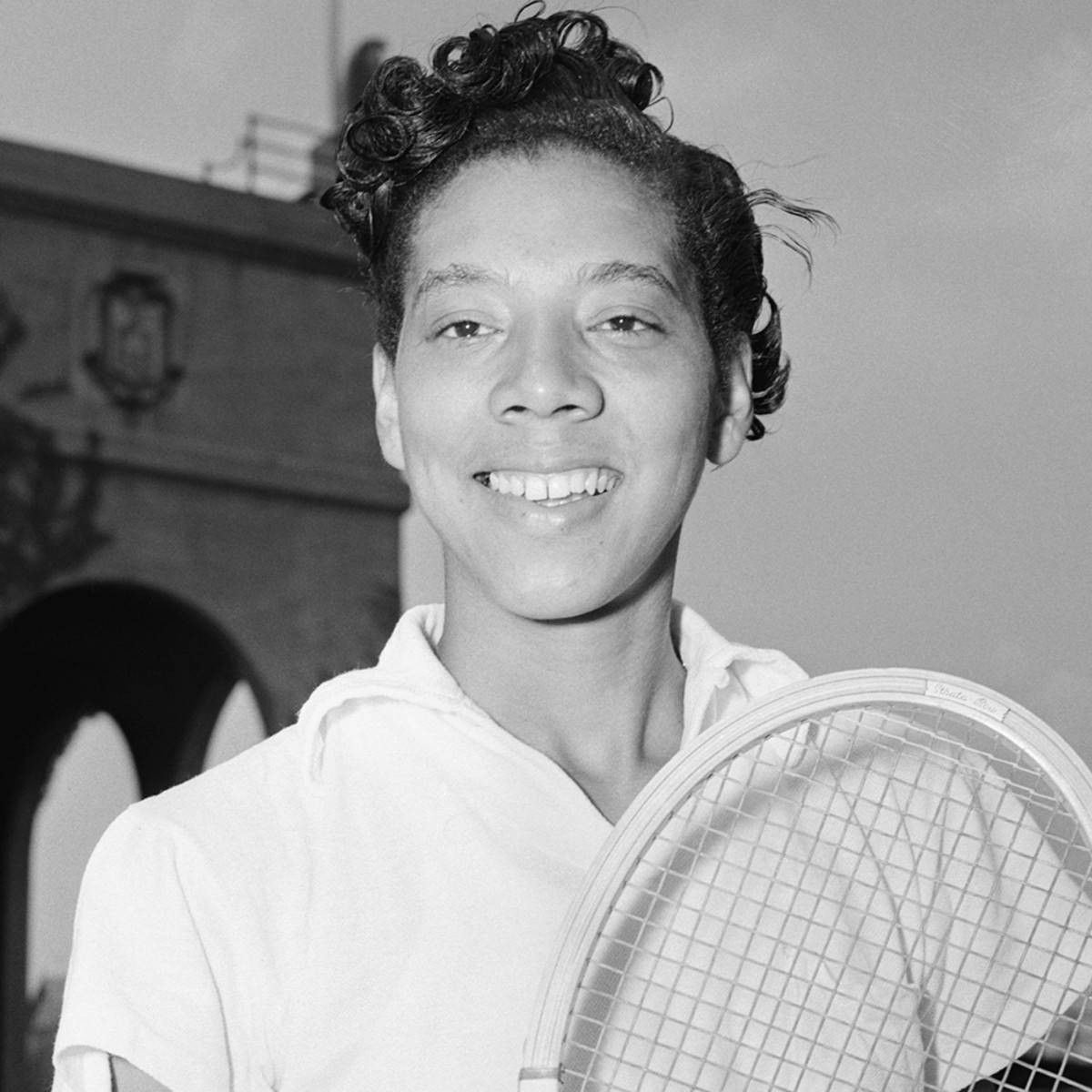 Smiling Photo Althea Gibson Background