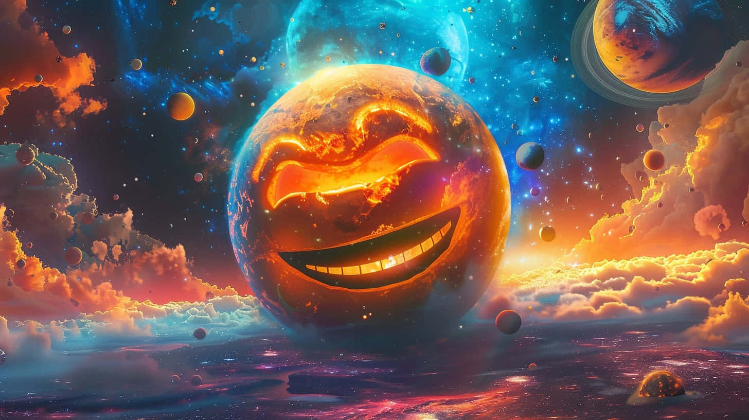 Smiling Planetin Cosmic Wonderland