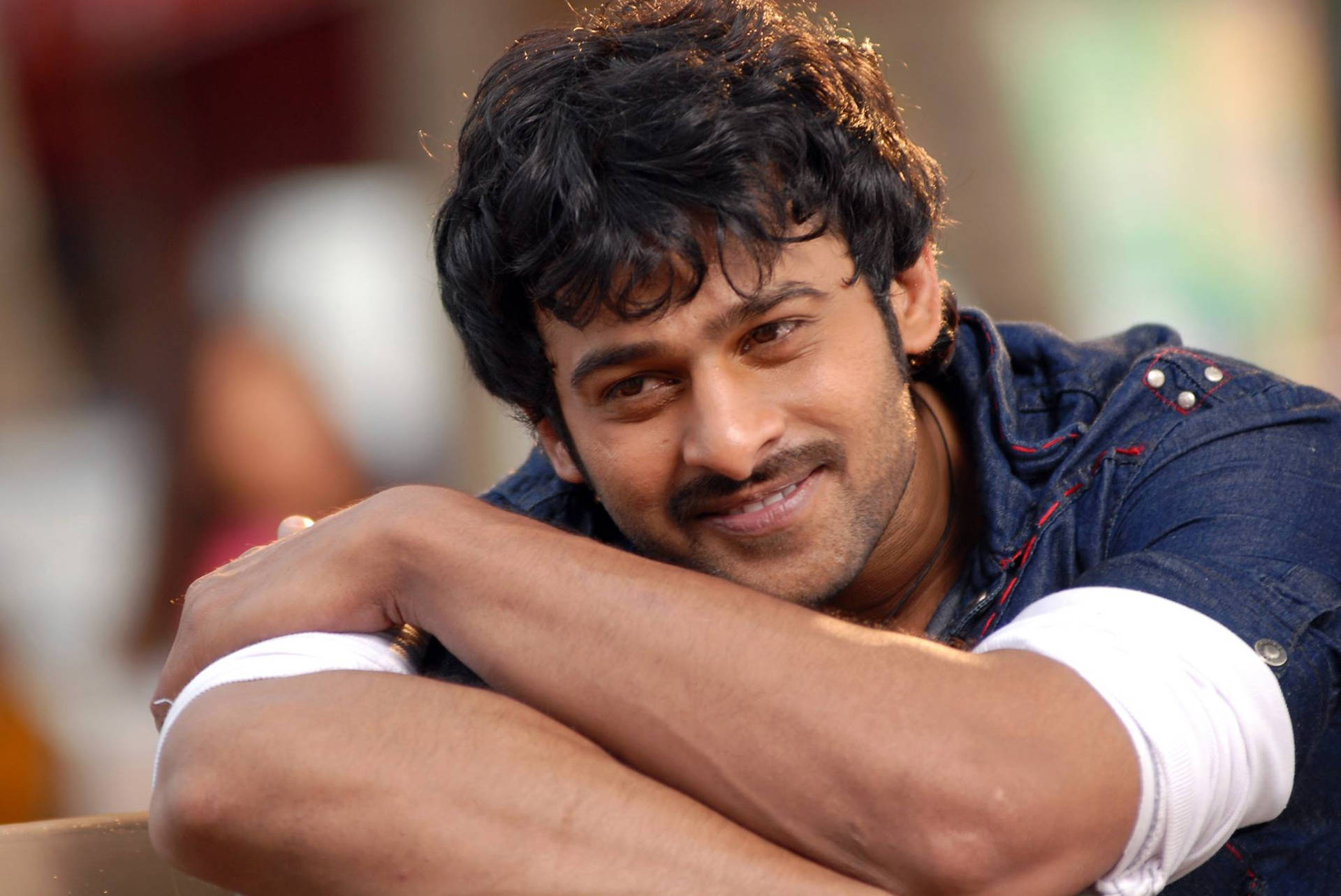 Smiling Prabhas Hd Close-up Background