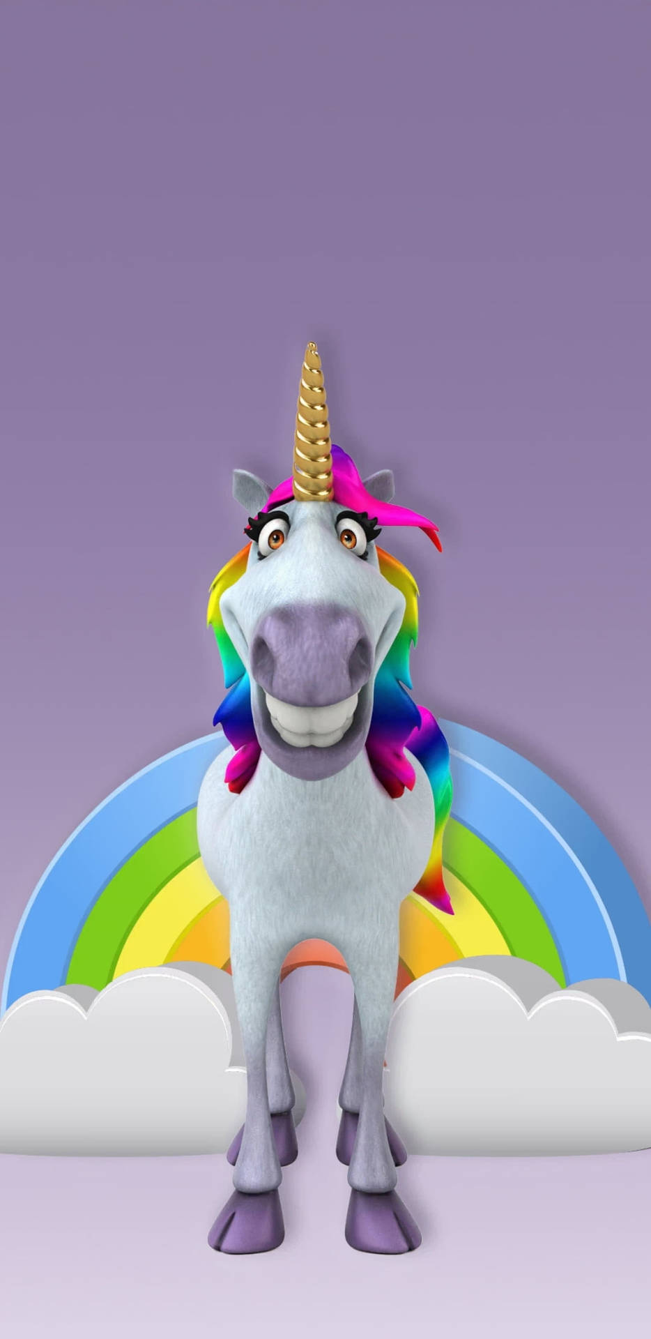 Smiling Rainbow Unicorn Background