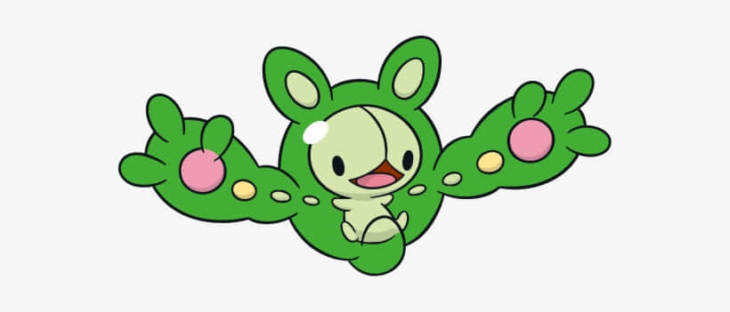Smiling Reuniclus Facing Right Background