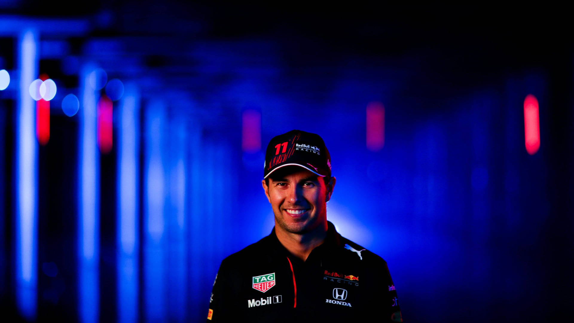 Smiling Sergio Perez Background