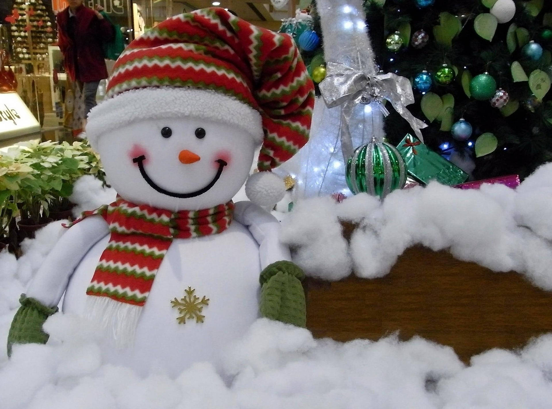 Smiling Snowman Toy Background