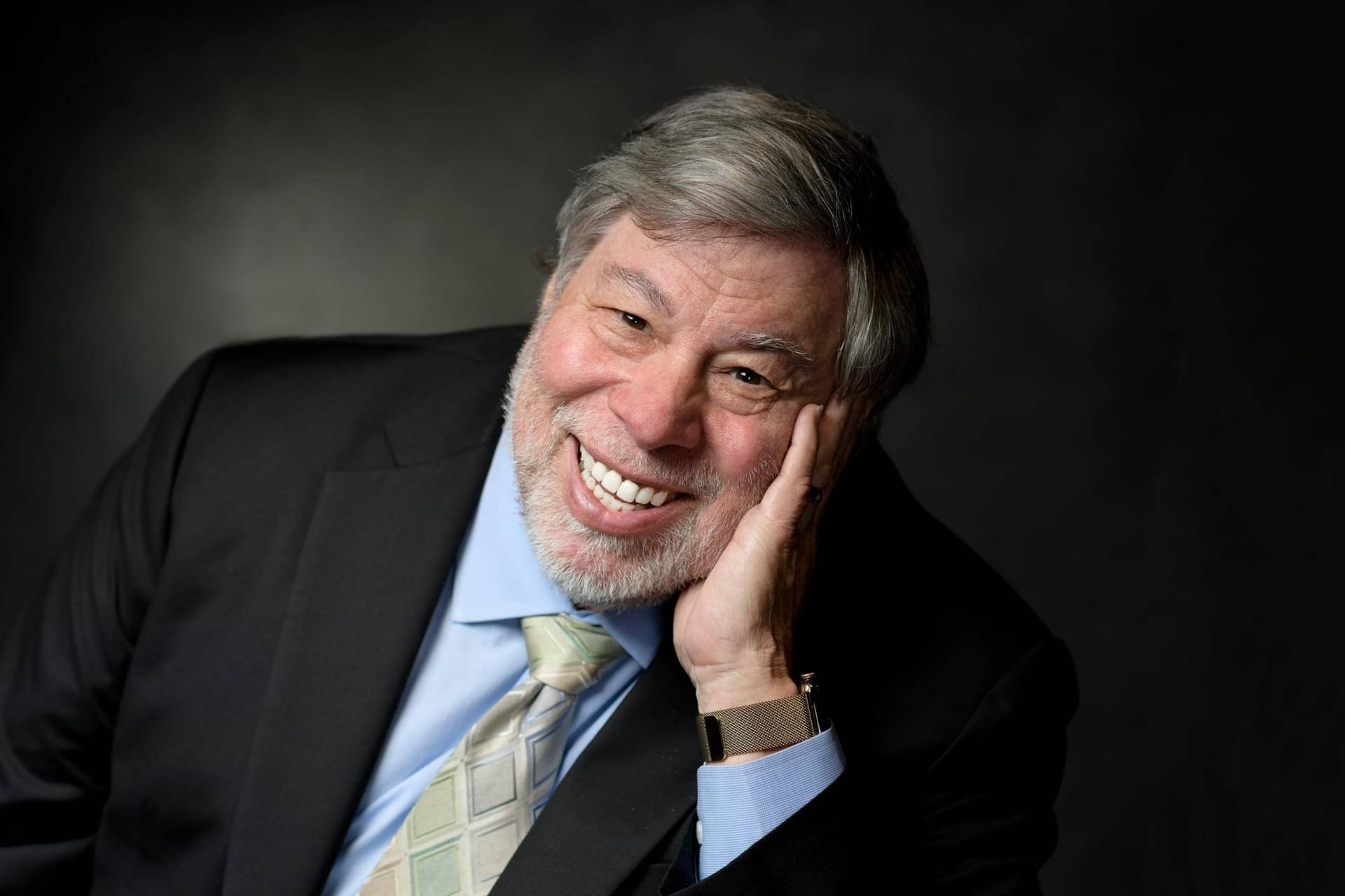 Smiling Steve Wozniak Hand On Face