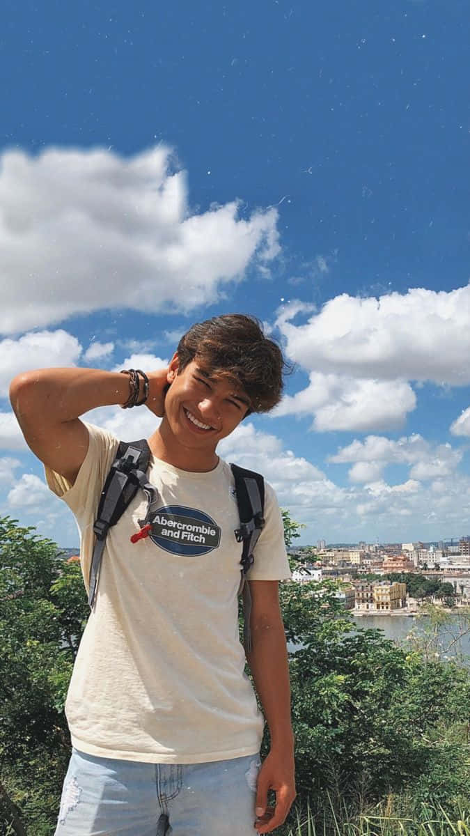 Smiling Teenage Boy Aesthetic Background