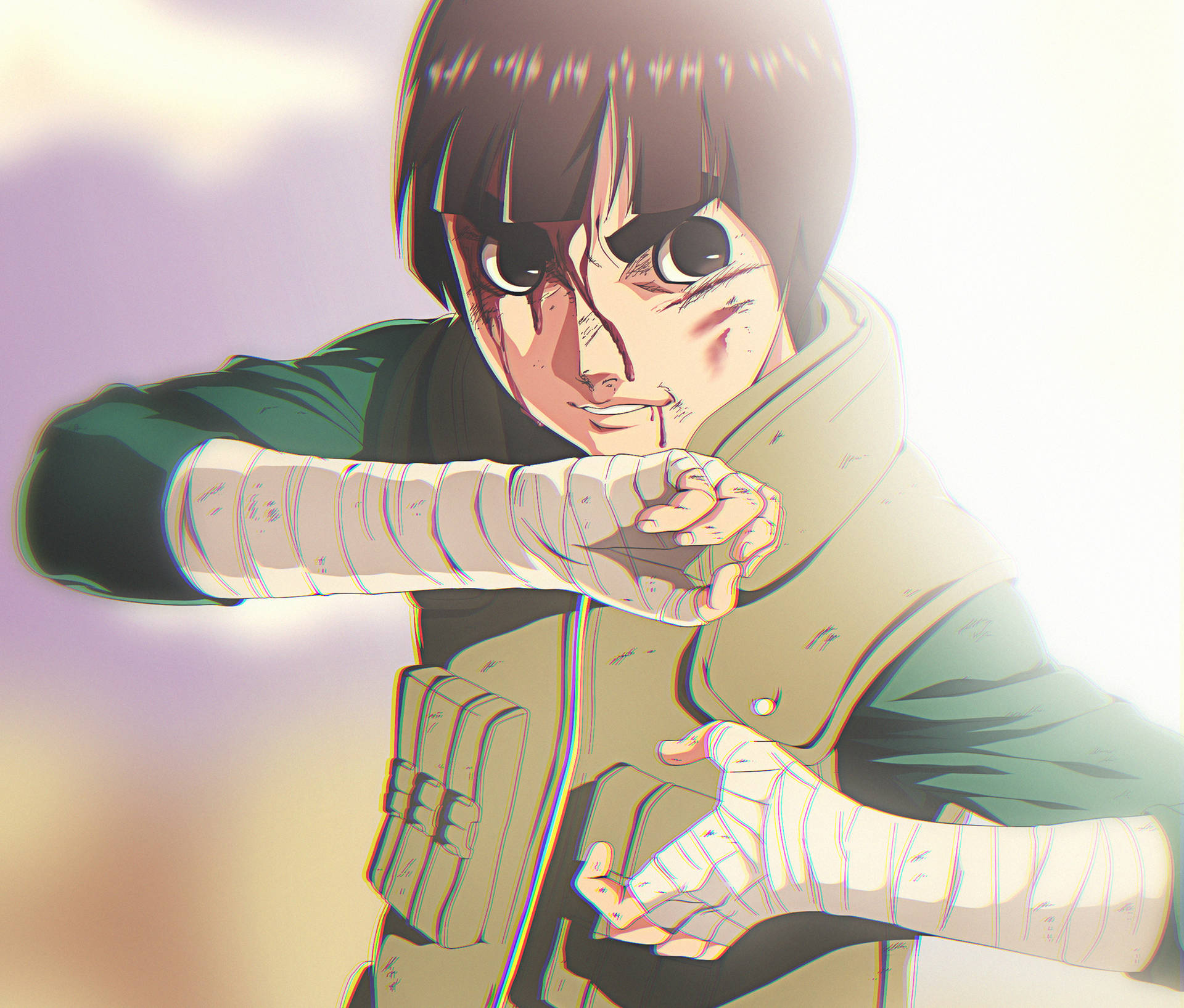 Smiling Wounded Rock Lee Background