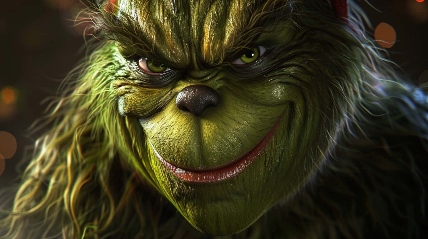 Smirking Grinch Portrait Background