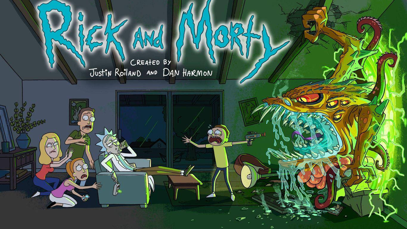 Smith Family Under Attack Rick And Morty 4k Background