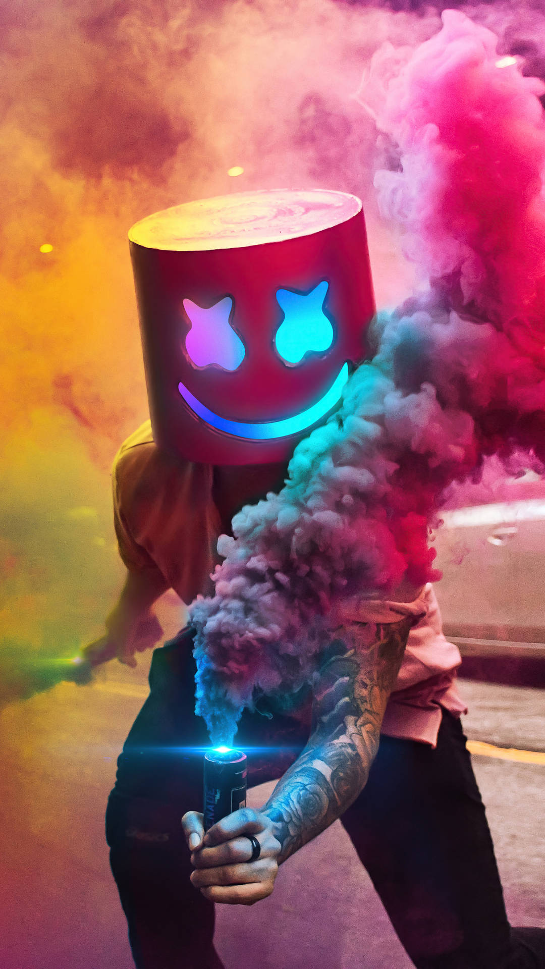 Smoke Bomb Marshmello Hd Iphone Background