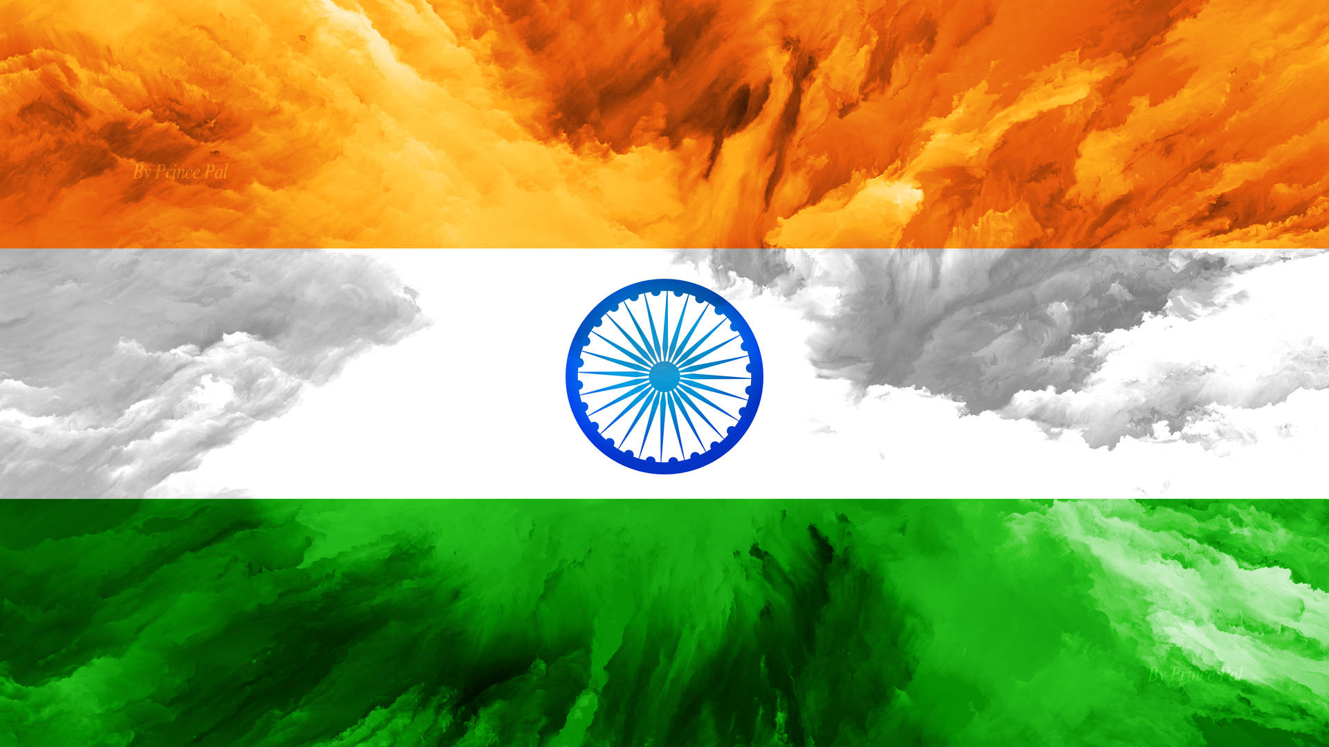 Smoke Explosion Pattern Indian Flag 4k Background