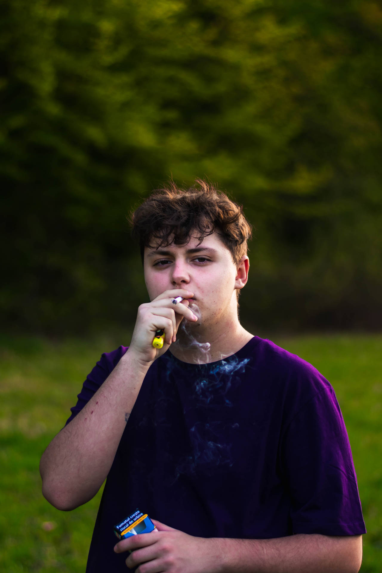 Smoker Teenage Guy Background