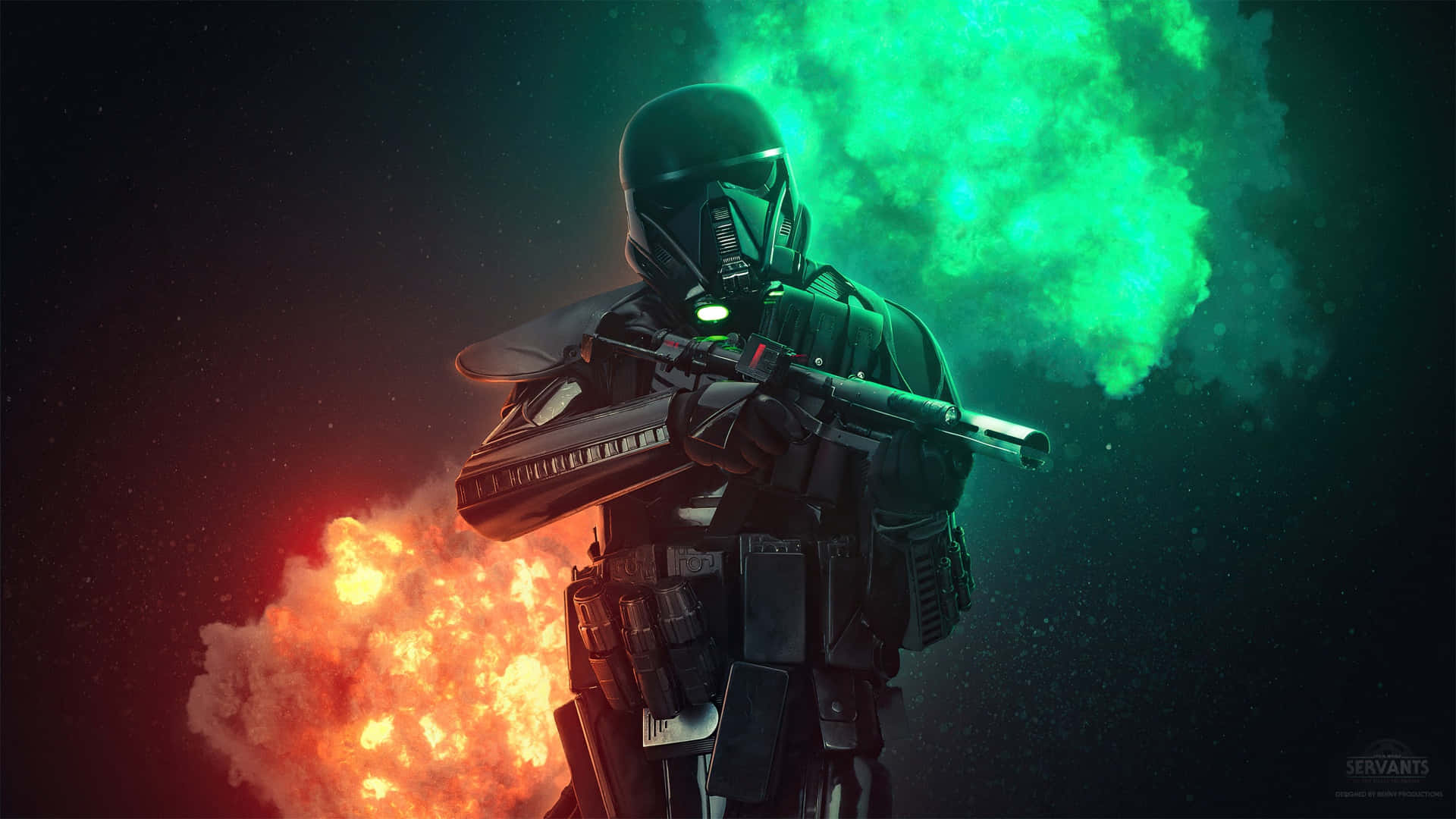 Smokes Behind Imperial Shadow Stormtrooper Background
