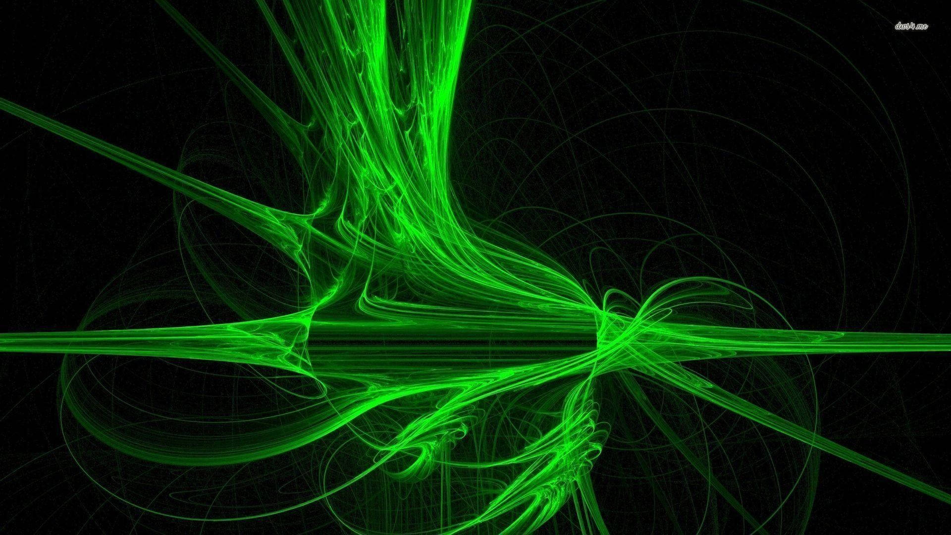 Smokey Effects Neon Green Aesthetic Background