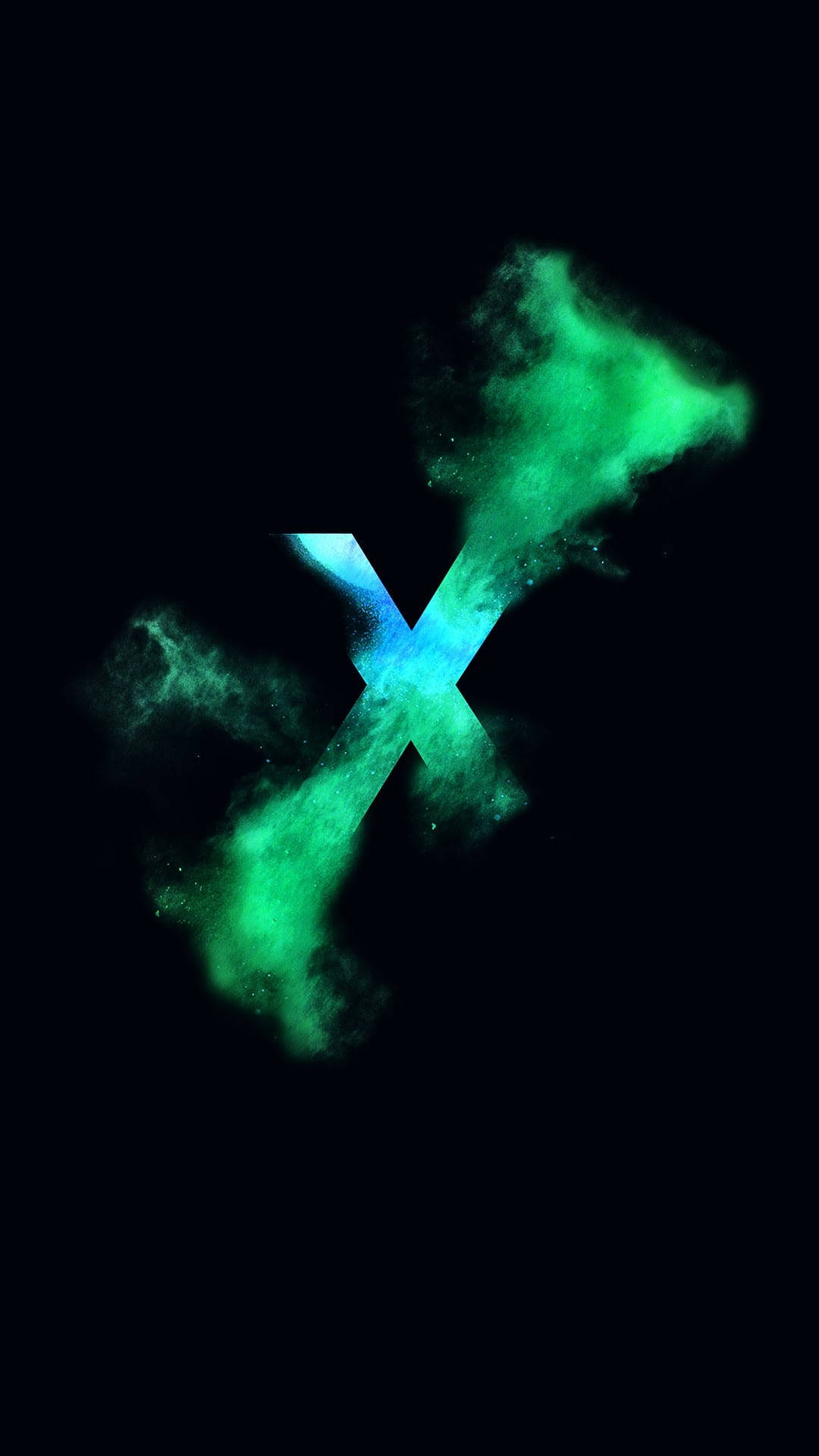 Smokey Green Letter X Background