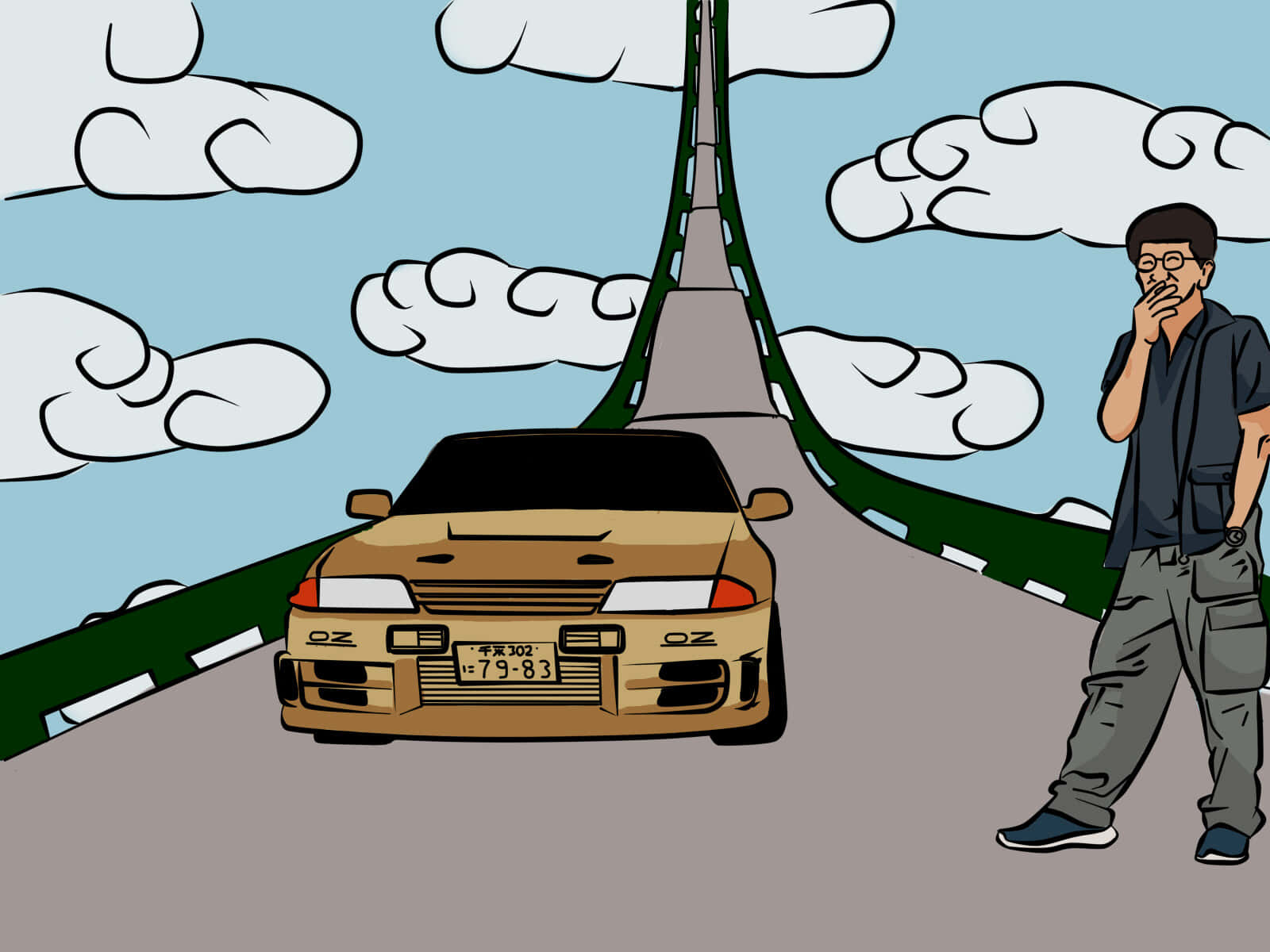 Smokey Nagata Speed Trial Cartoon Background