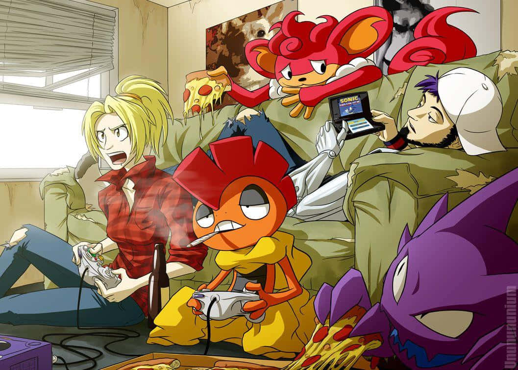 Smoking And Playing Scrafty