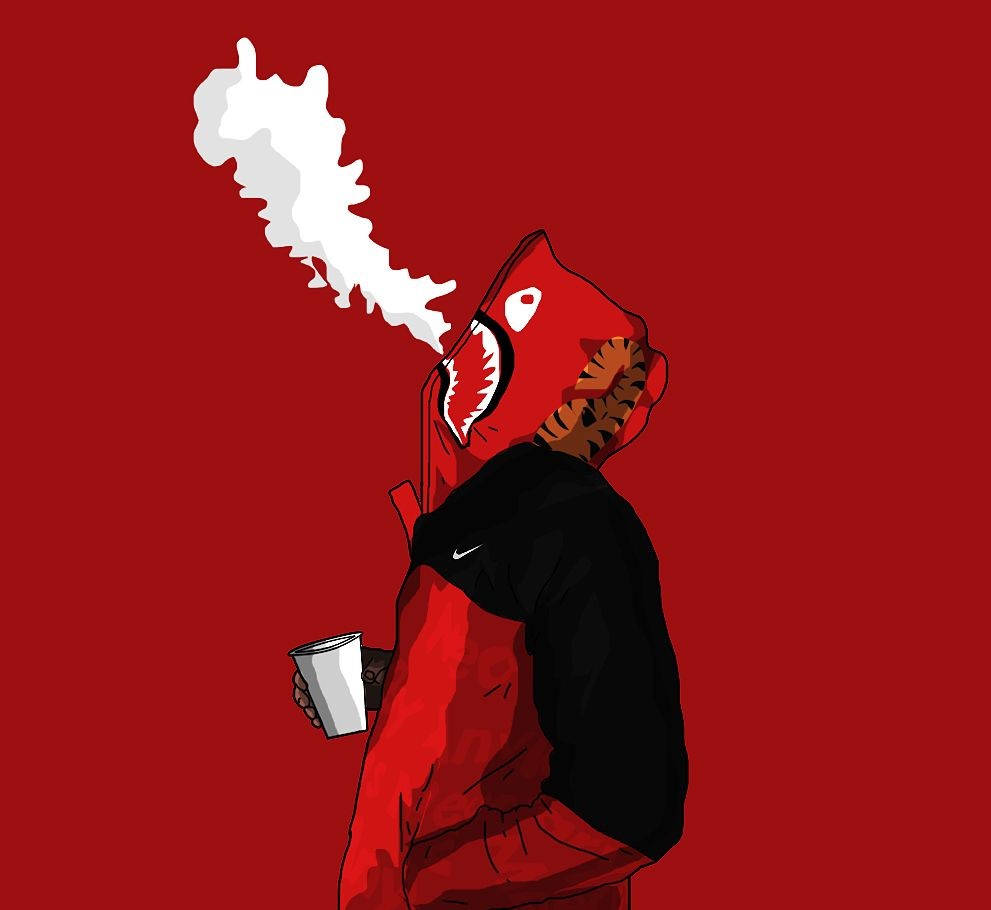 Smoking Bape Cartoon Background