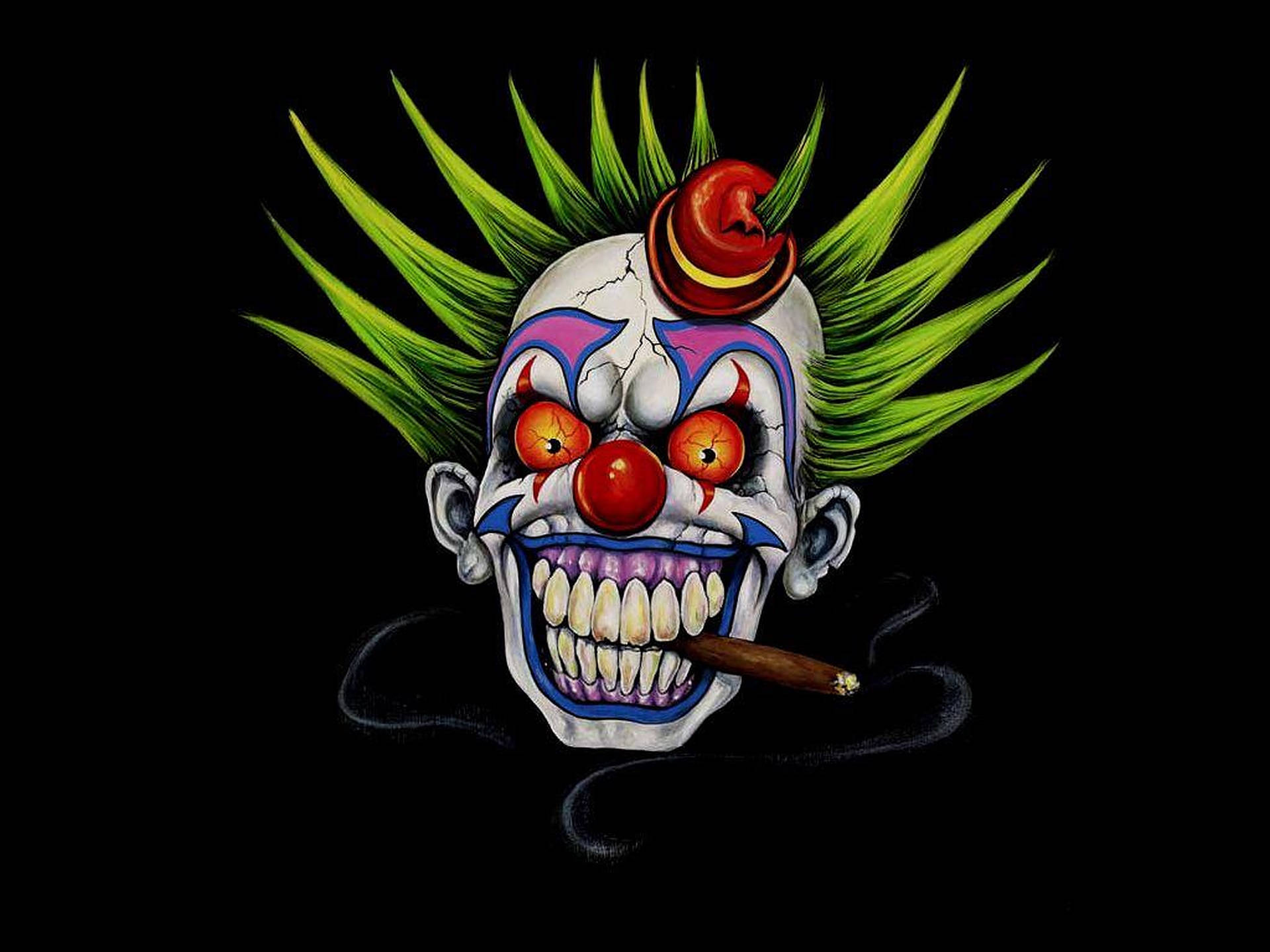 Smoking Clown Digital Art