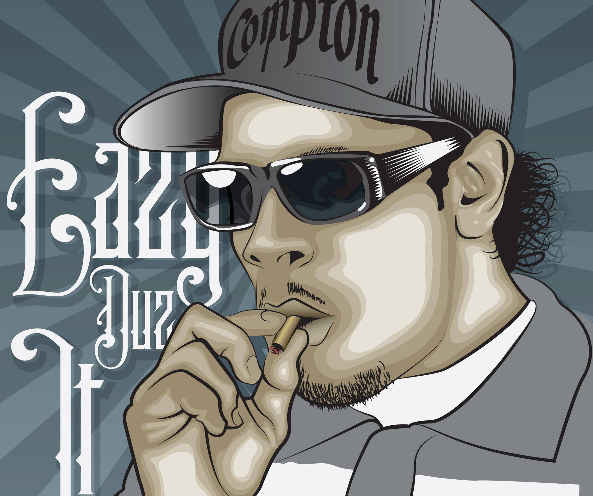 Smoking Eazy E Gangster Cartoon