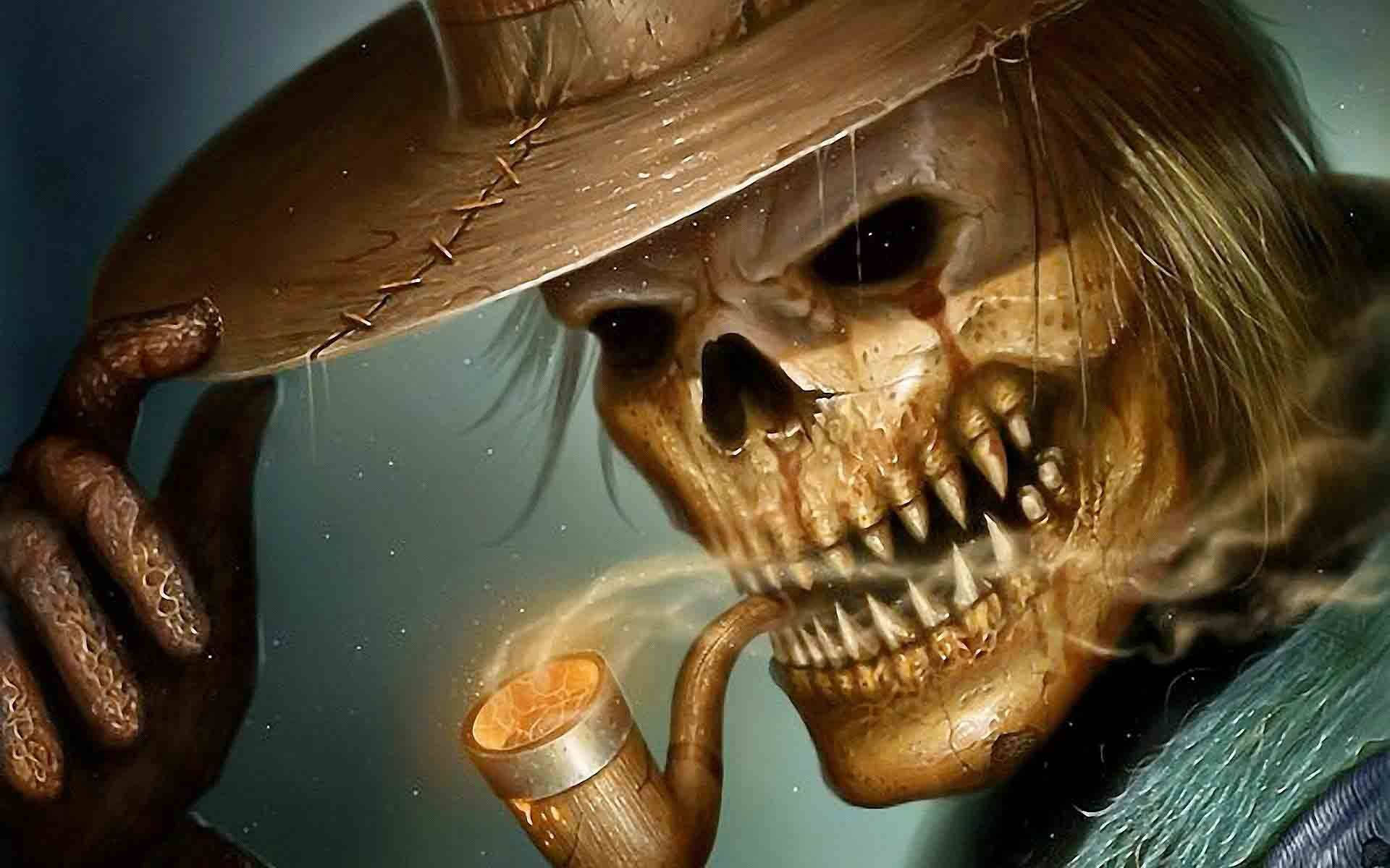 Smoking Gangster Skeleton Background