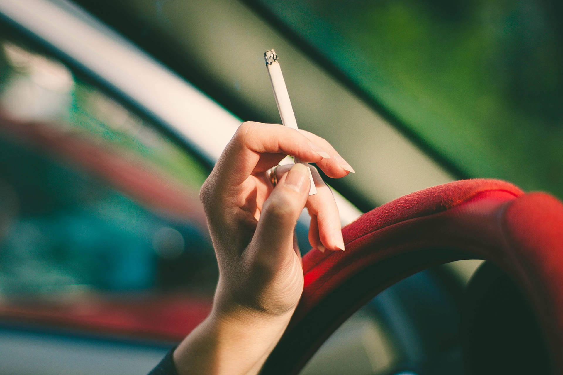 Smoking In Car Background