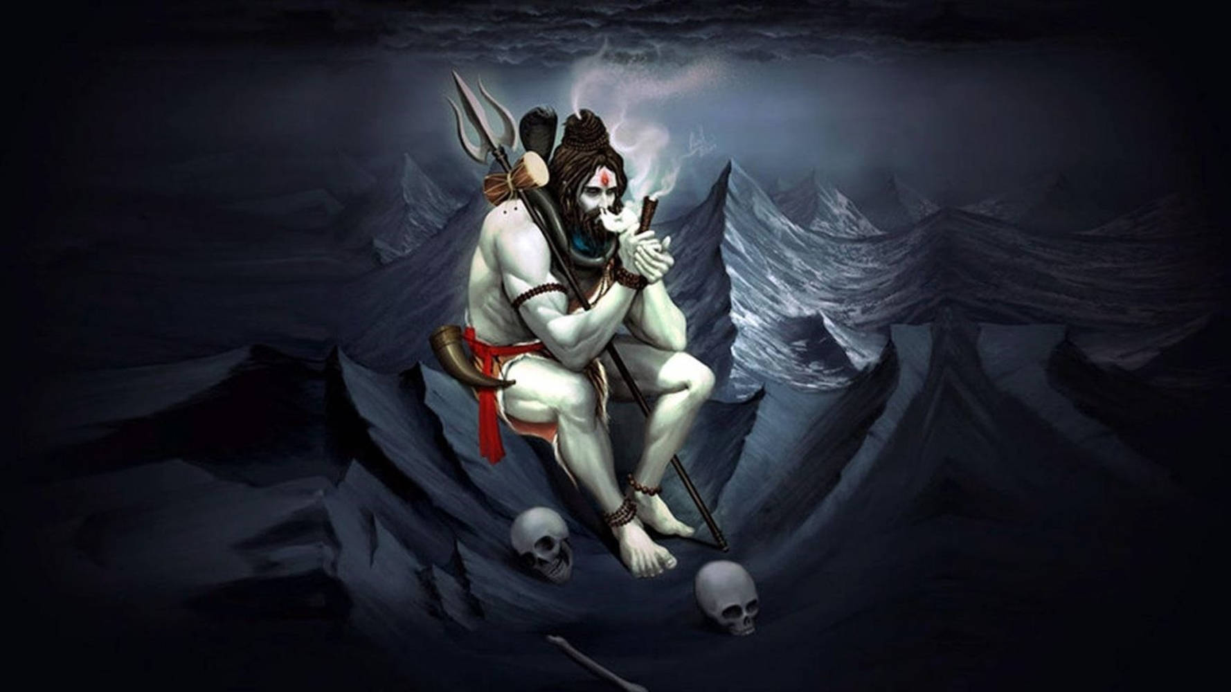 Smoking Shiva Of Mahakal Hd Background