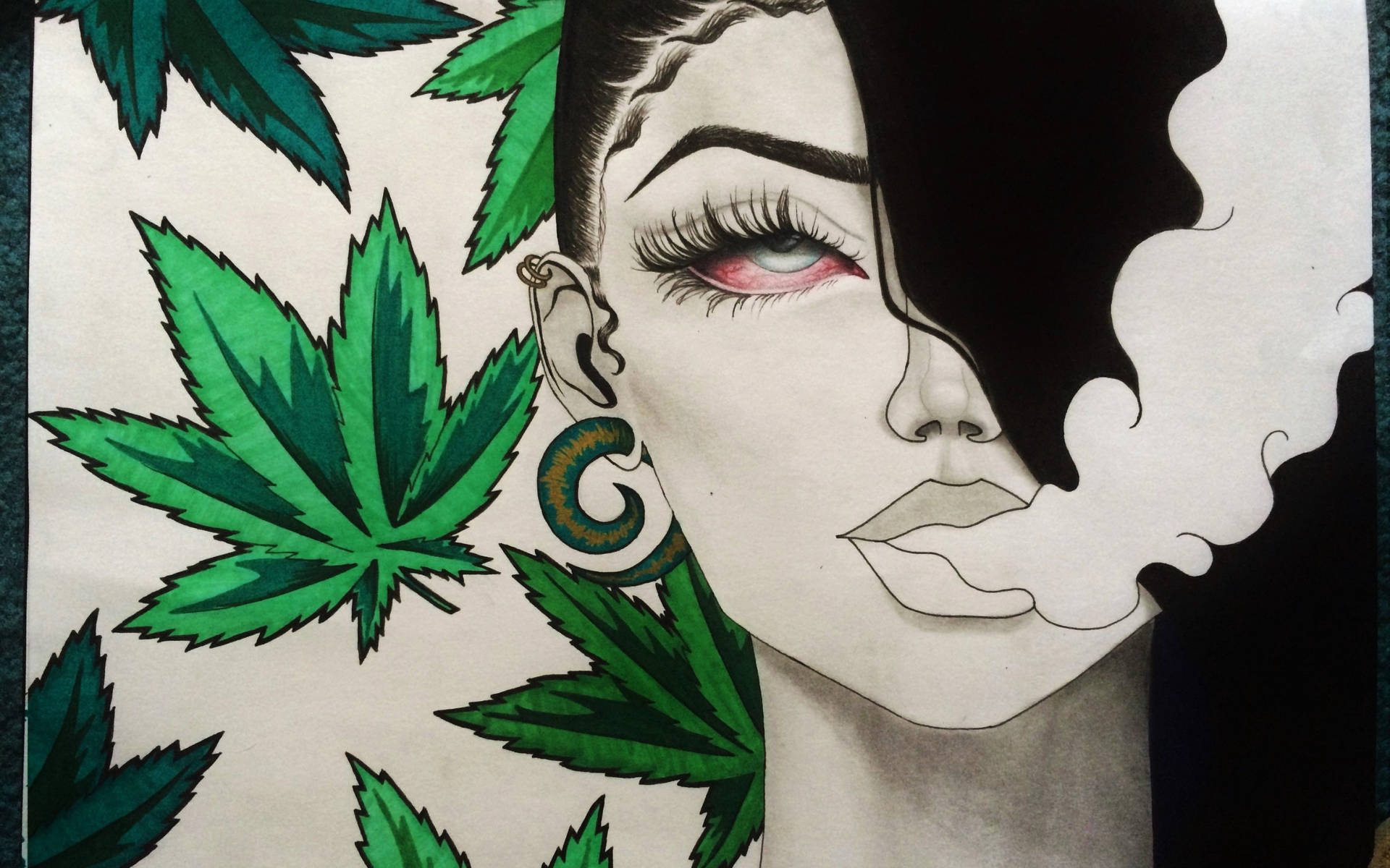 Smoking Weed Digital Art Background