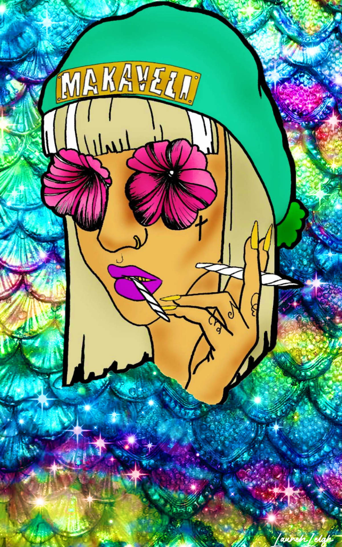 Smoking Weed Getting High Art Background