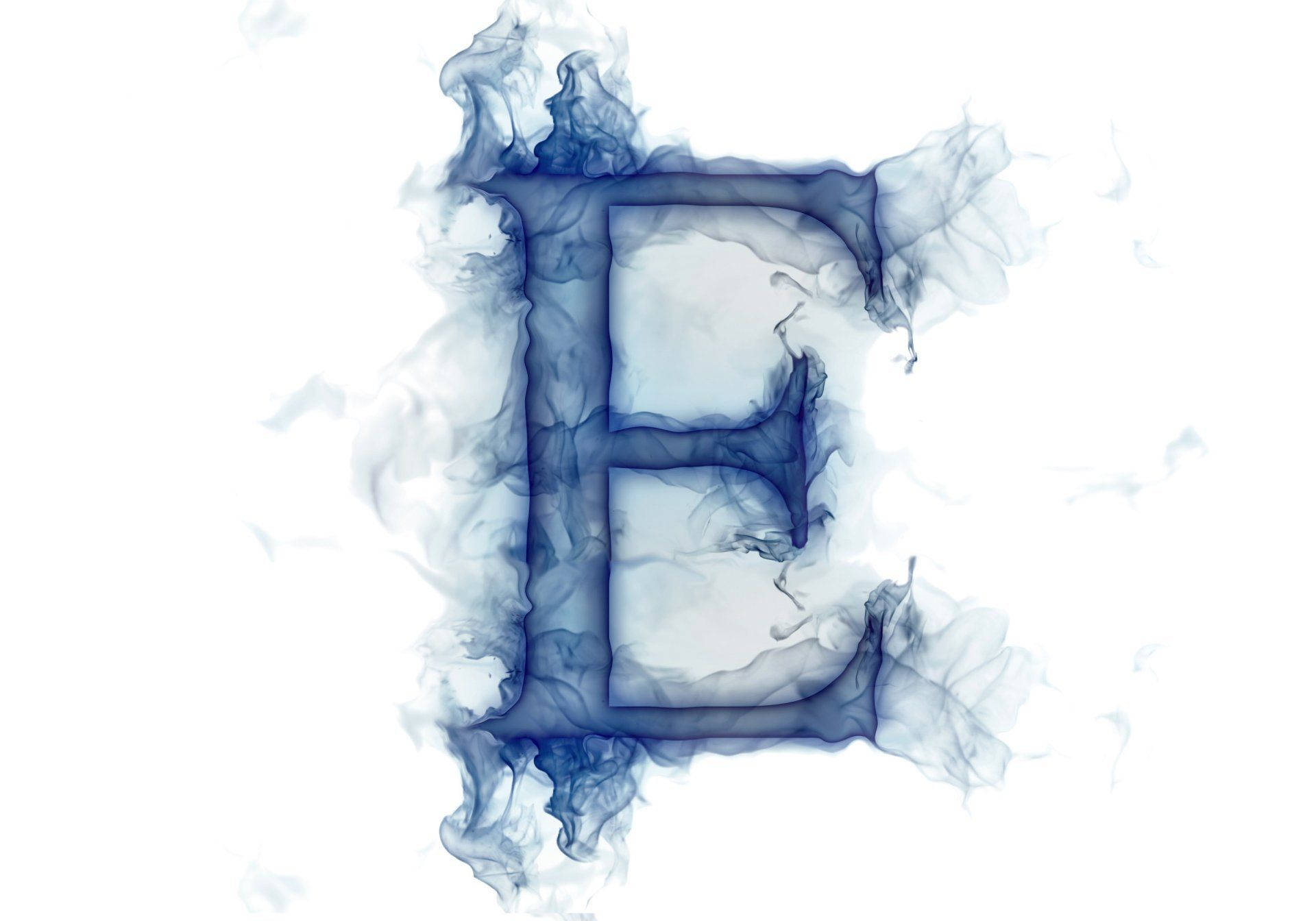 Smoky Blue Letter E Background