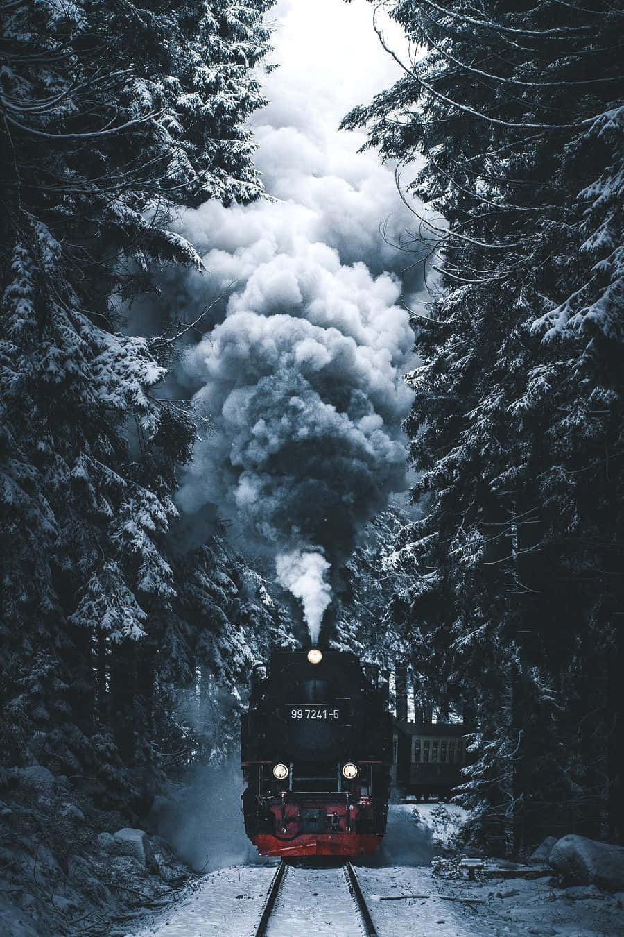 Smoky Train Cozy Winter Tumblr Background