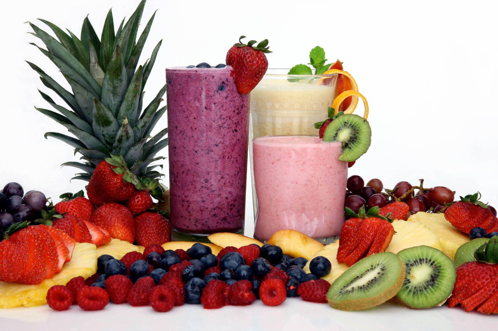 Smoothies With Assorted Flavors Background