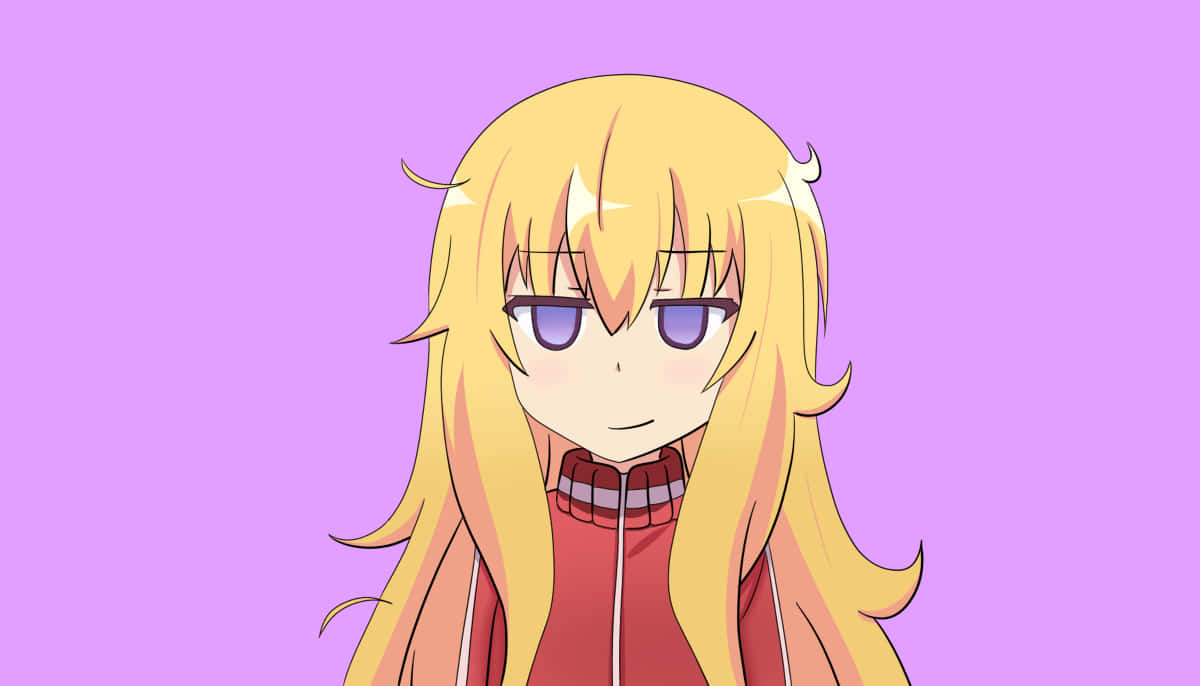 Smug Face Of An Anime Character With Yellow Hair Background