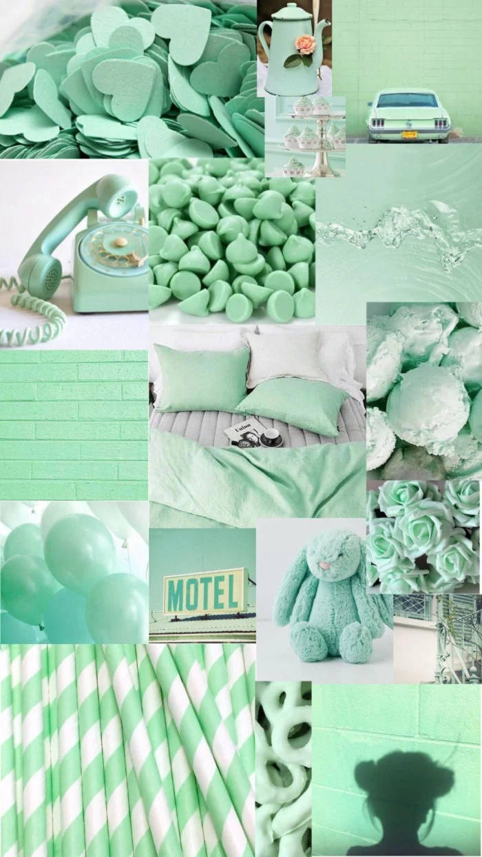 Snack Collage Pastel Green Aesthetic