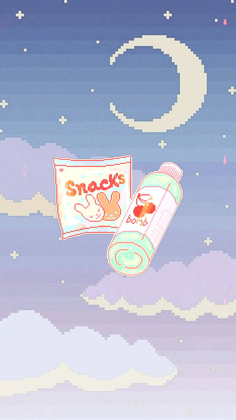 Snacks Aesthetic Pixel Art Hd Background