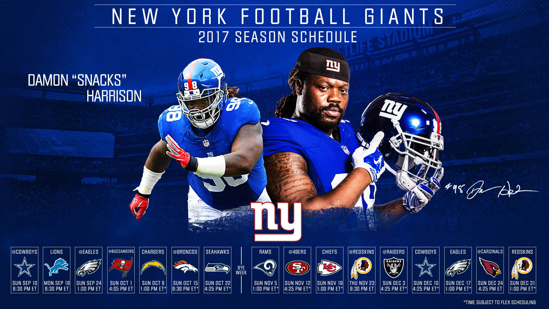 Snacks New York Giants Background