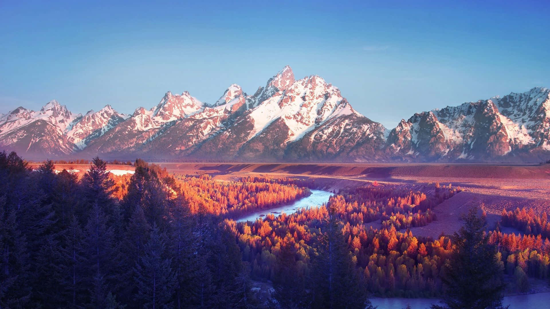 Snake River Overlook Mountain Lanscape Background