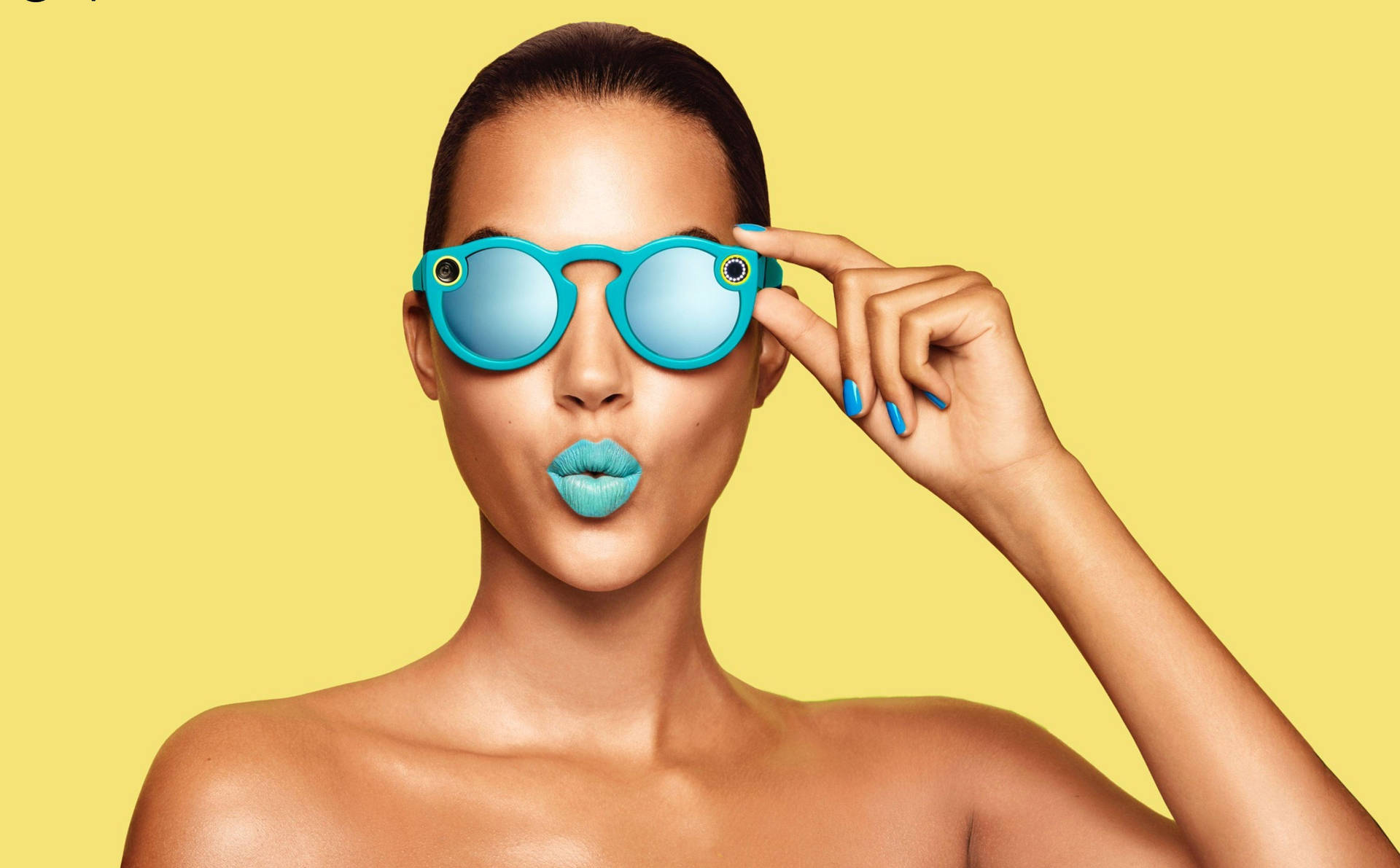Snapchat Girl Blue Spectacles Background
