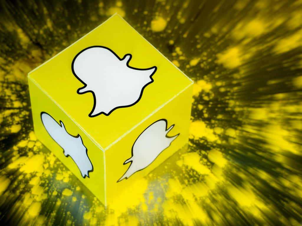 Snapchat Logo Cube Yellow Background Background