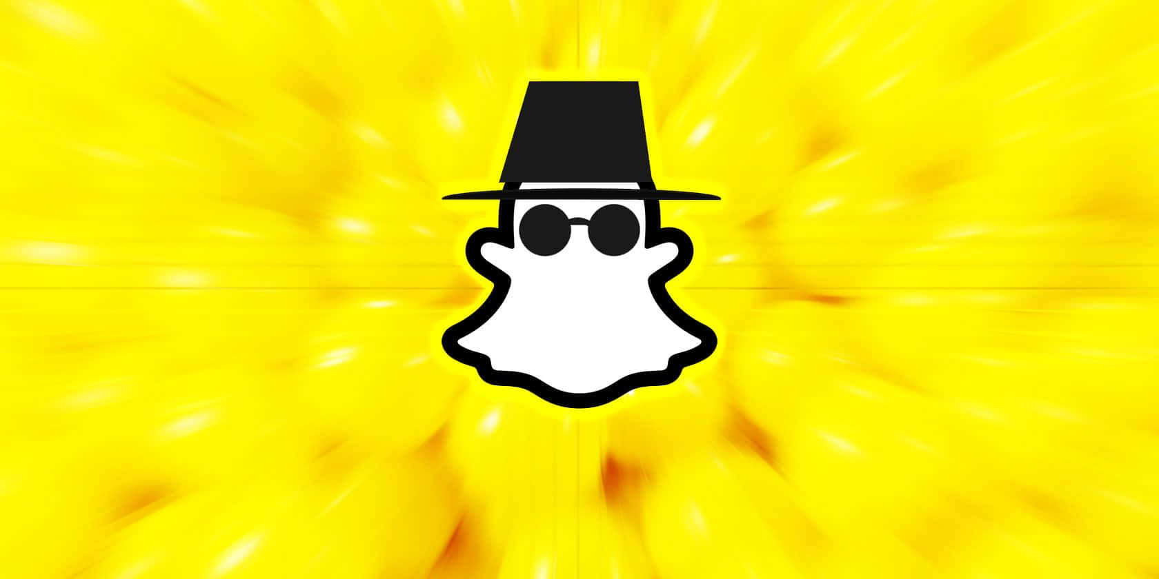 Snapchat Logo Stylizedwith Hatand Sunglasses Background