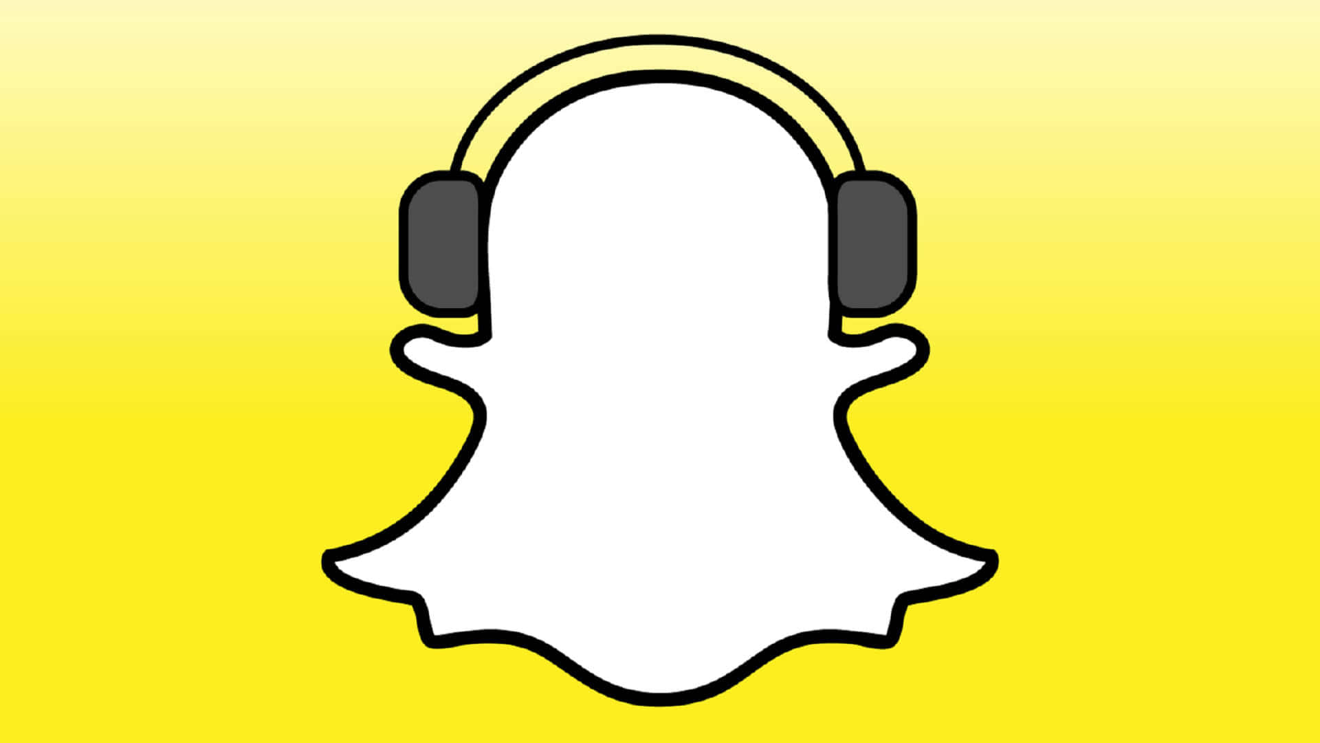 Snapchat Logo With Headphones Background