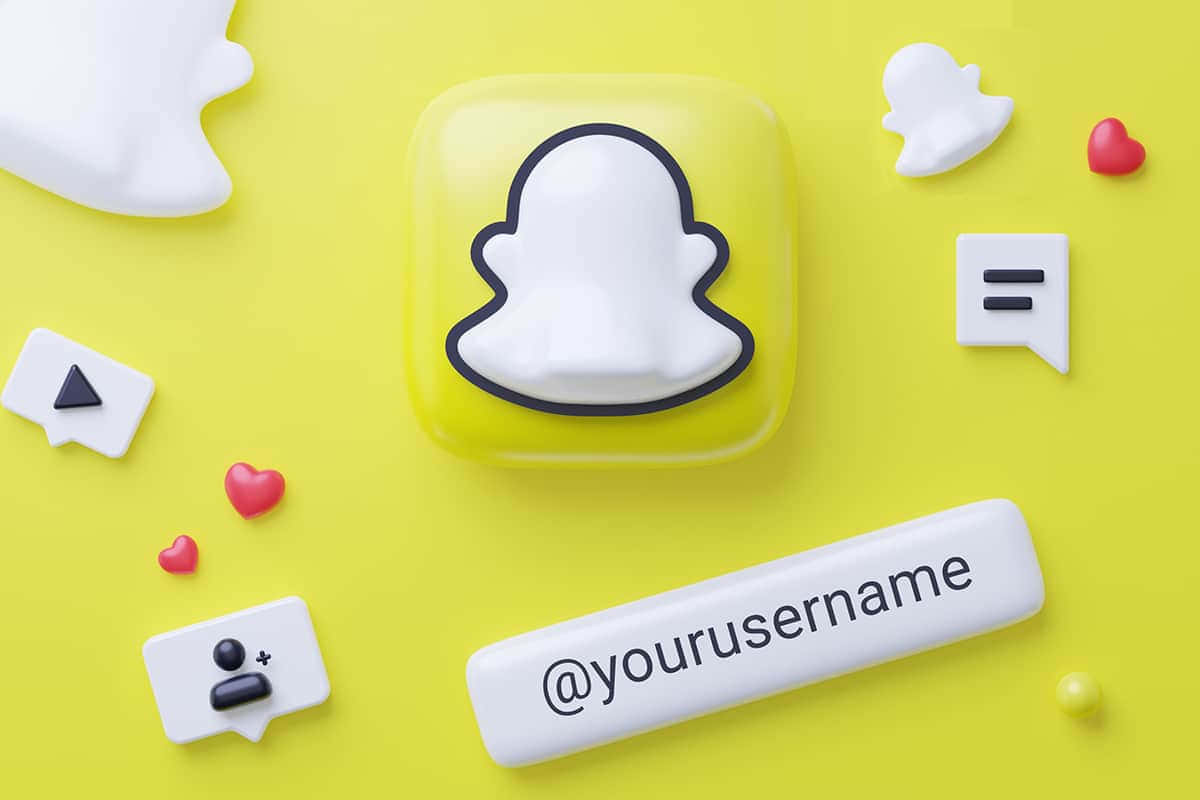 Snapchat Logoand Social Media Elements Background