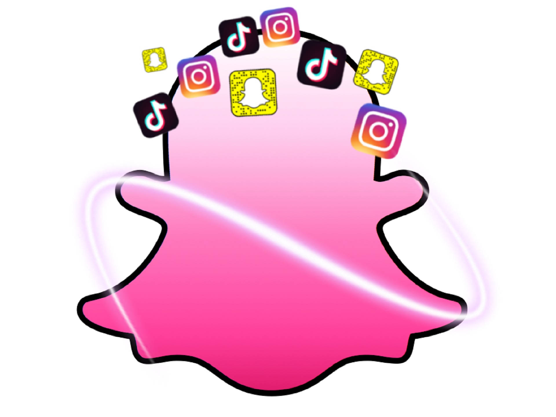 Snapchat With Tiktok Instagram Art Background