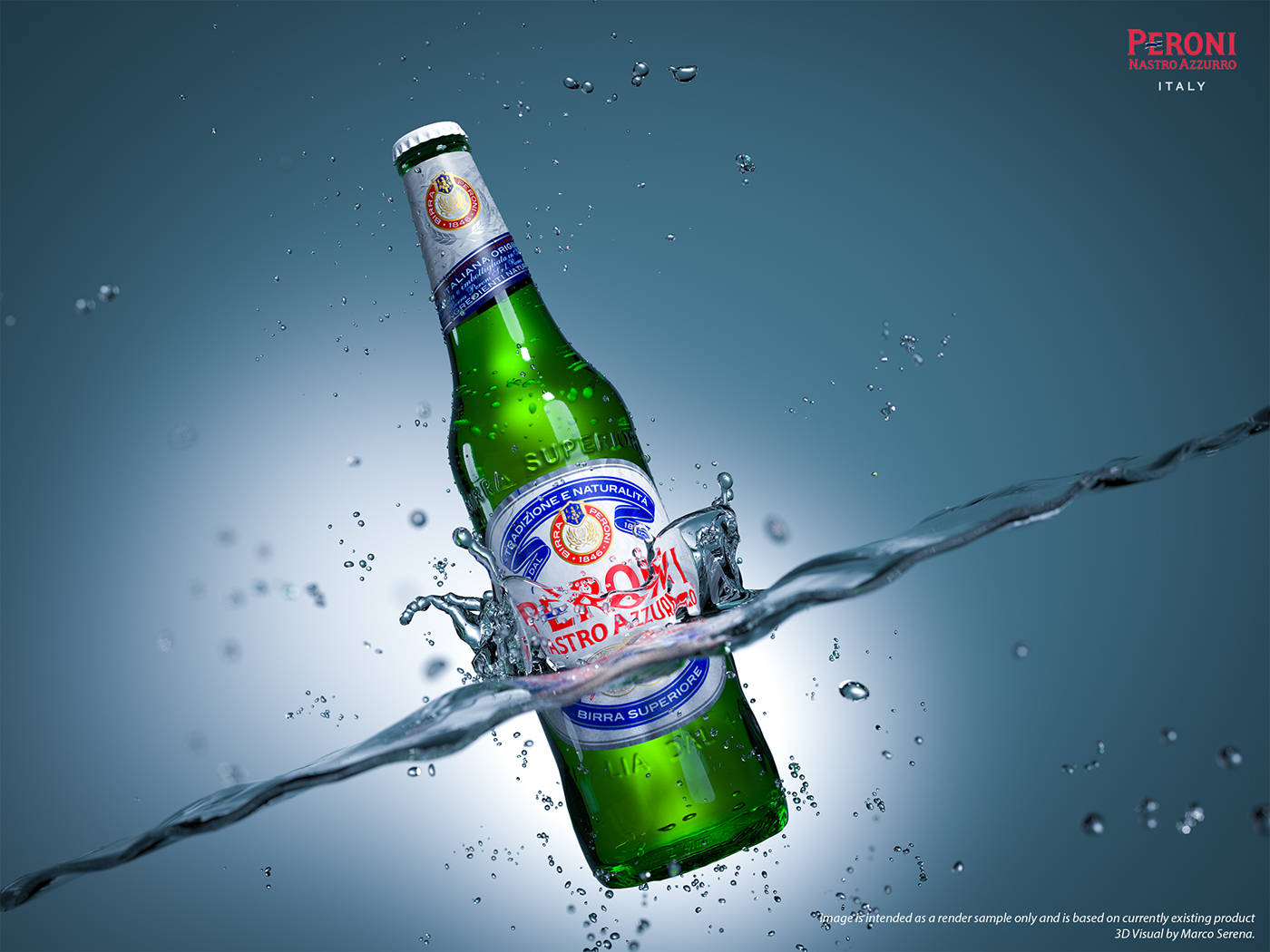 Snapshot Of A Peroni Beer In Water