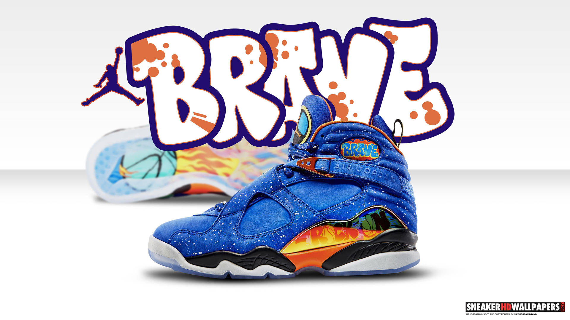 Sneaker Jordan 8 Brave Background