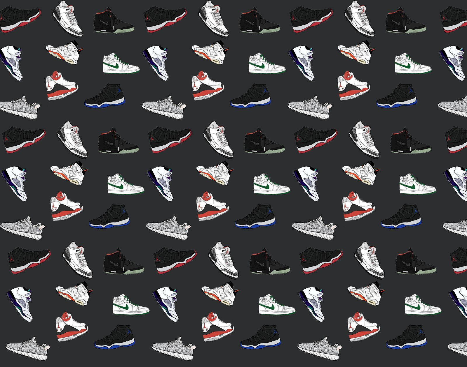 Sneaker Pattern In Variety Background