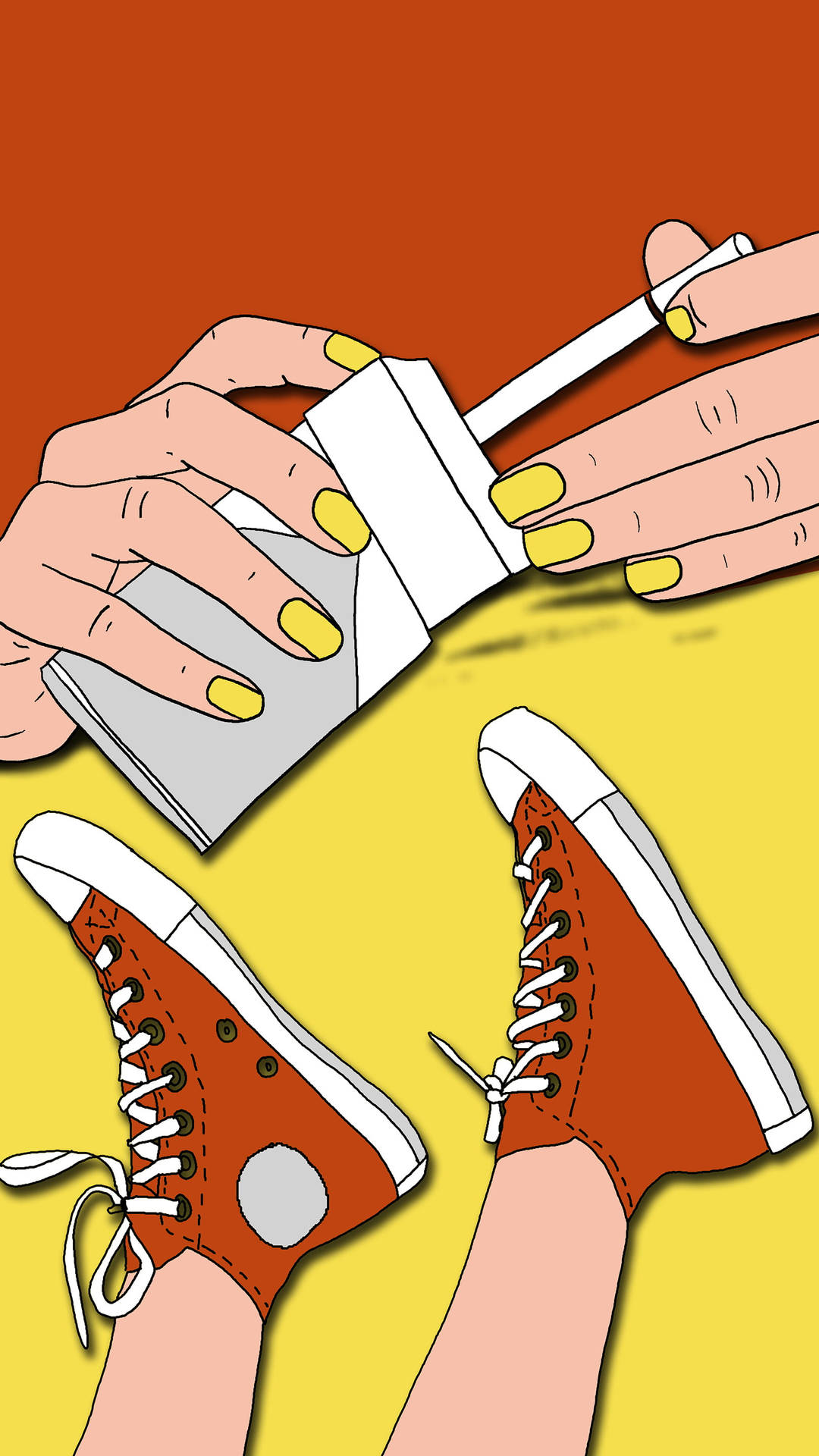 Sneakers And Cigarette 70s Retro Aesthetic Background