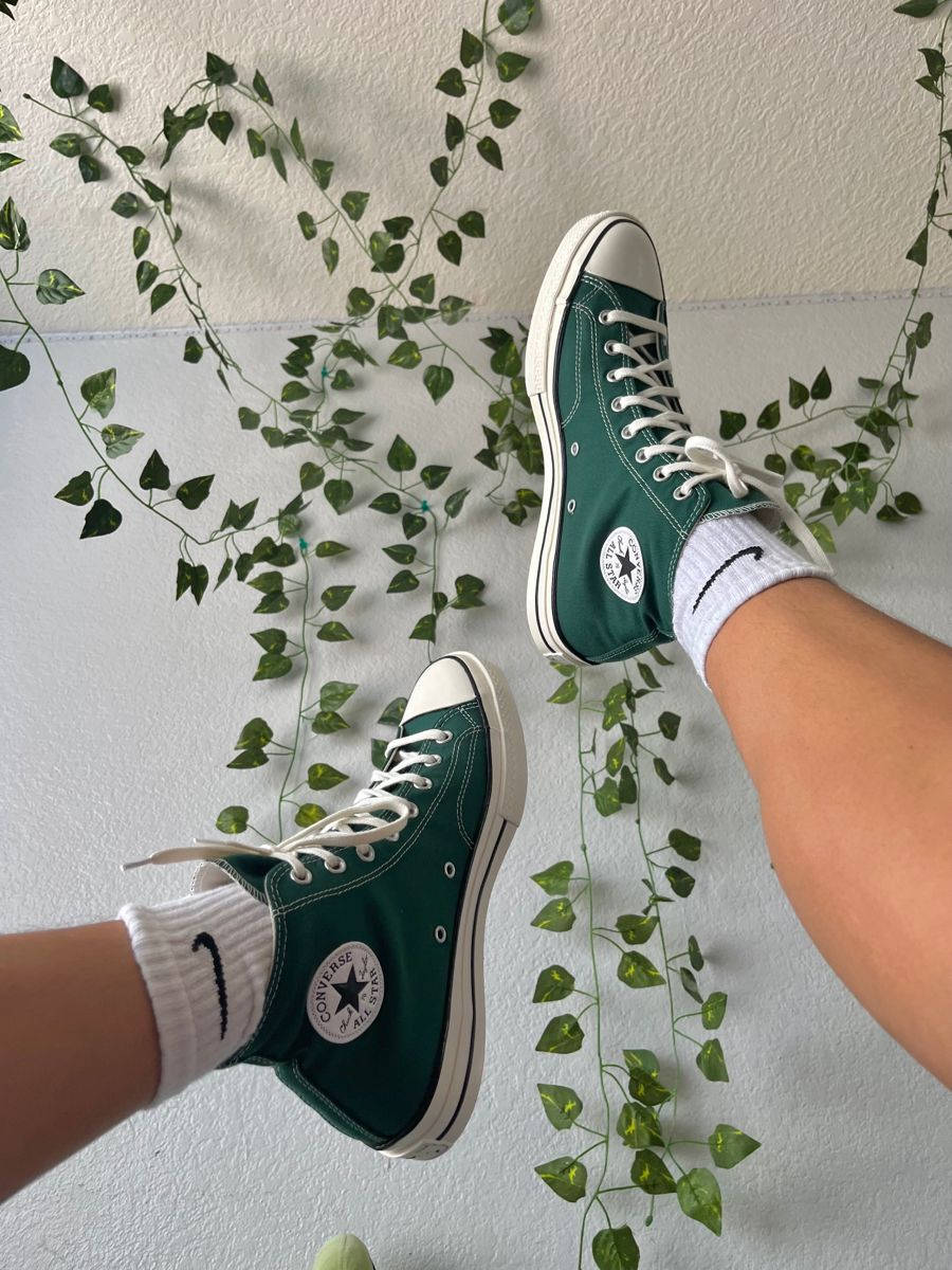 Sneakers Green Shoes Background