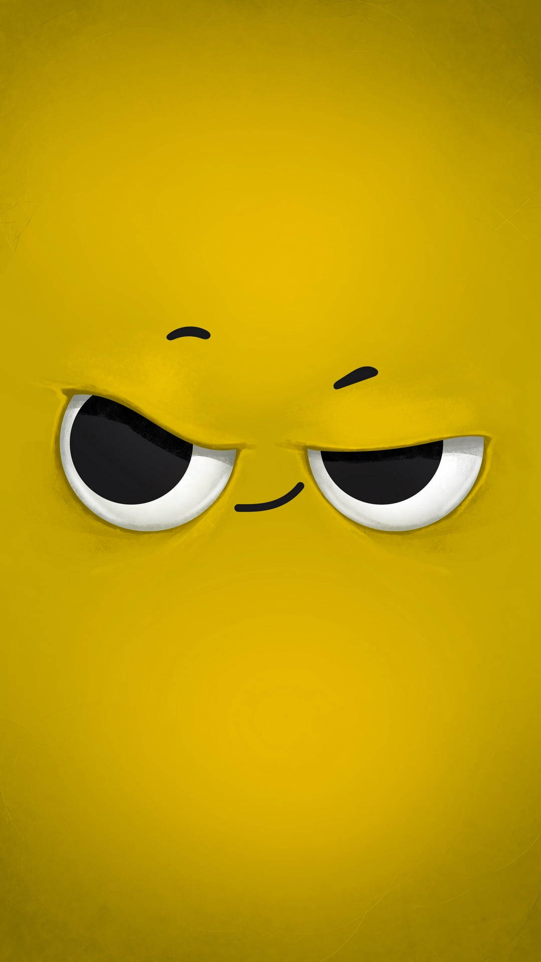 Sneaky Smiley Plain Yellow Iphone Background