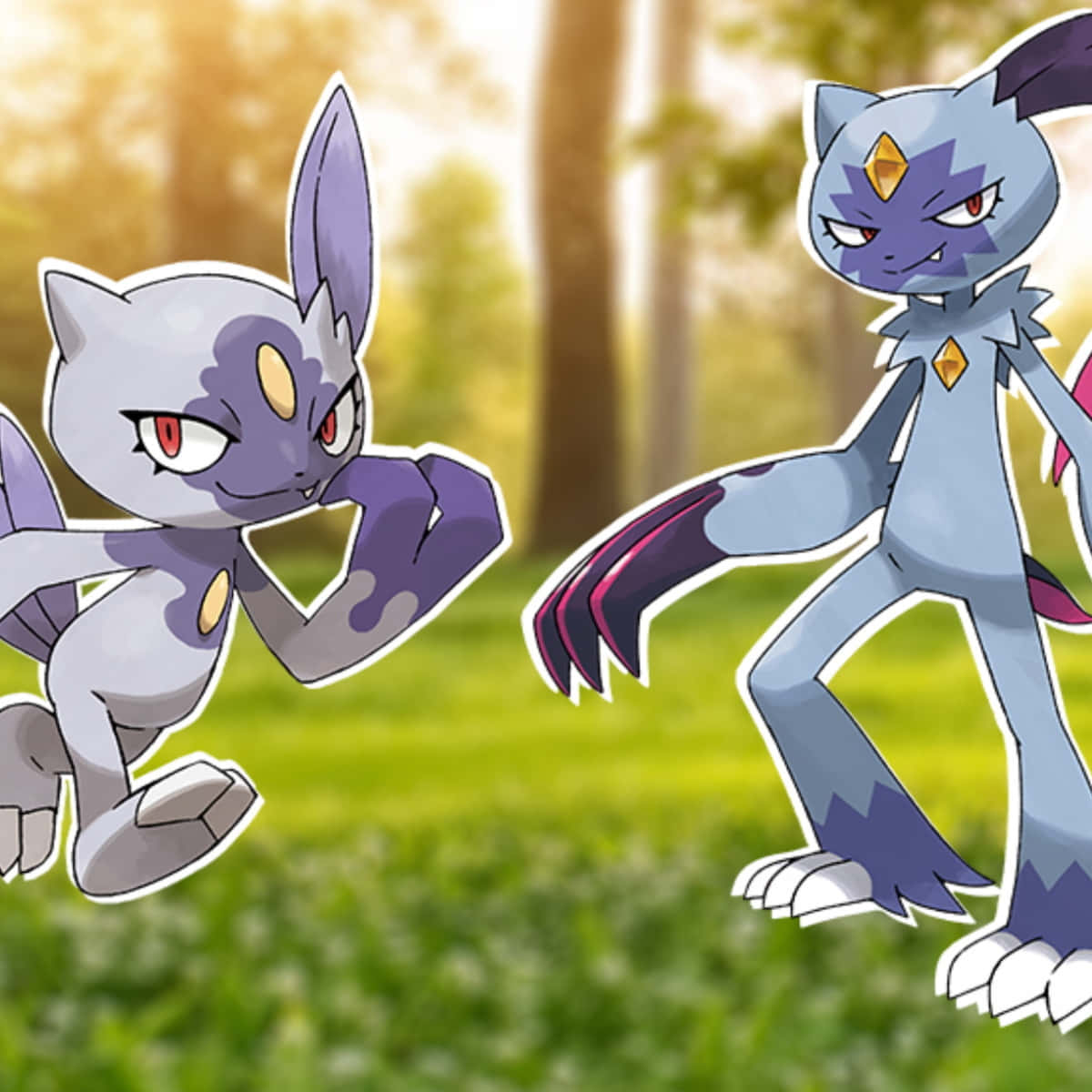 Sneasel And Sneasler With Nature Background Background