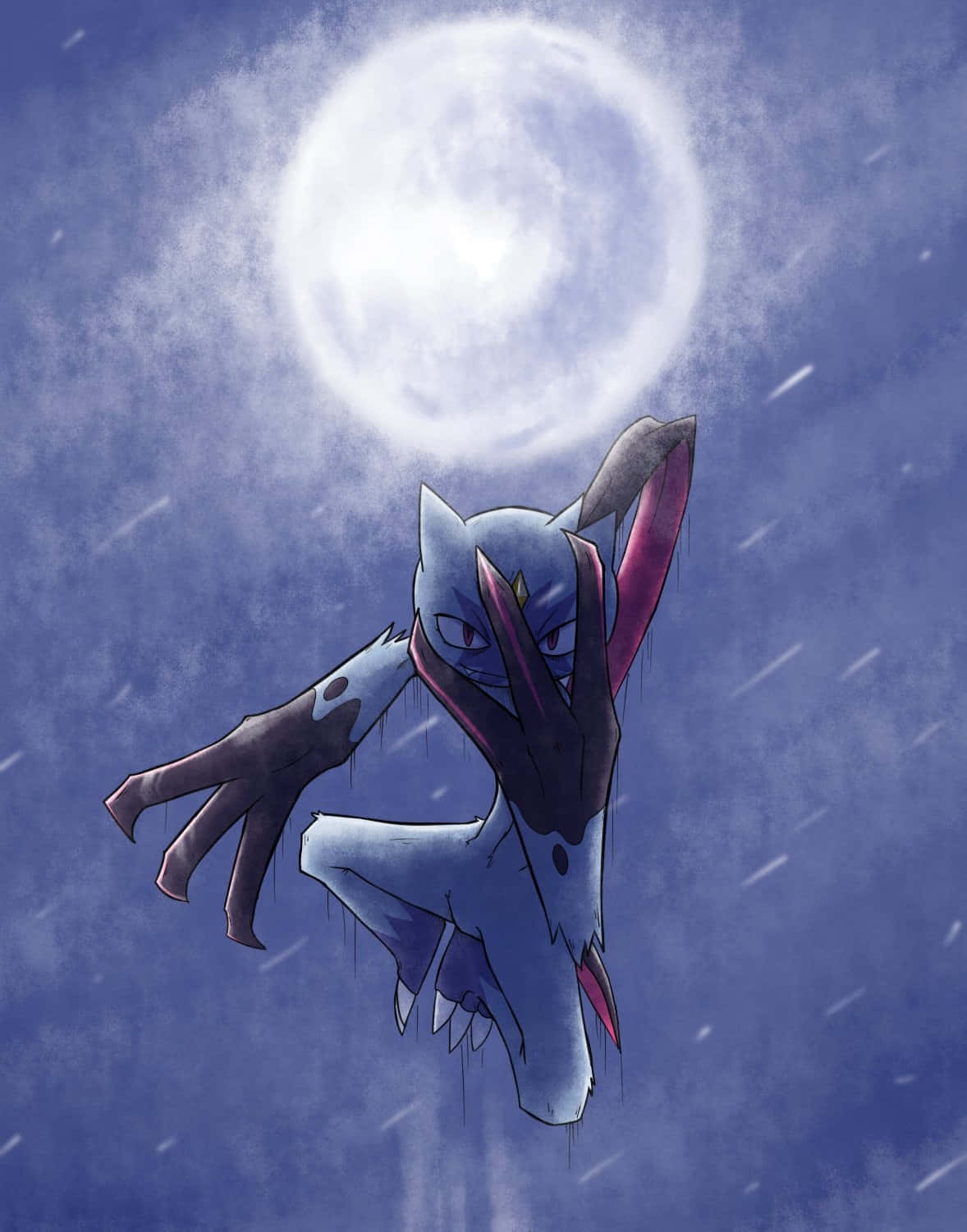 Sneasler Pokemon With Full Moon Background